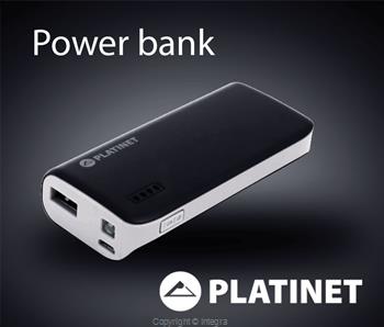 PLATINET POWER BANK 4400mAh + microUSB cable + torch BLACK/GRAY PLATINET-4400 